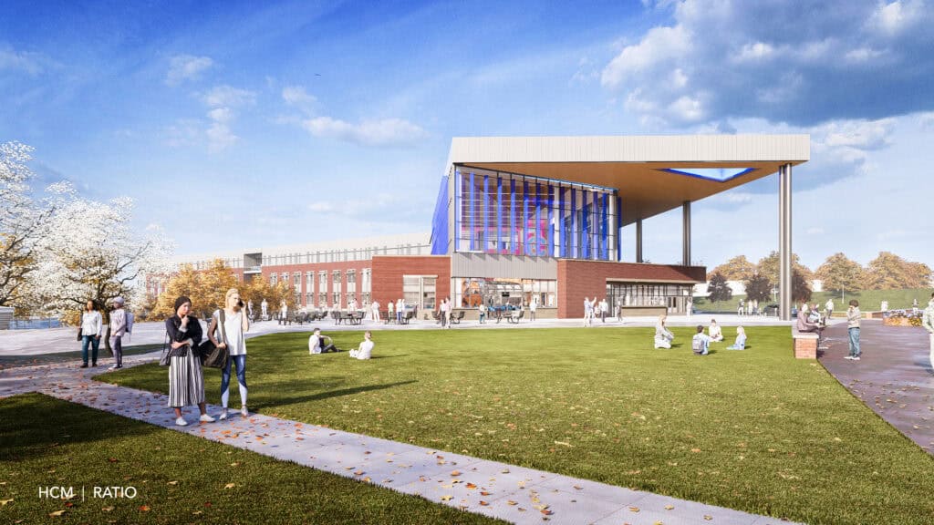 CCHS rebuild - exterior view of academics building