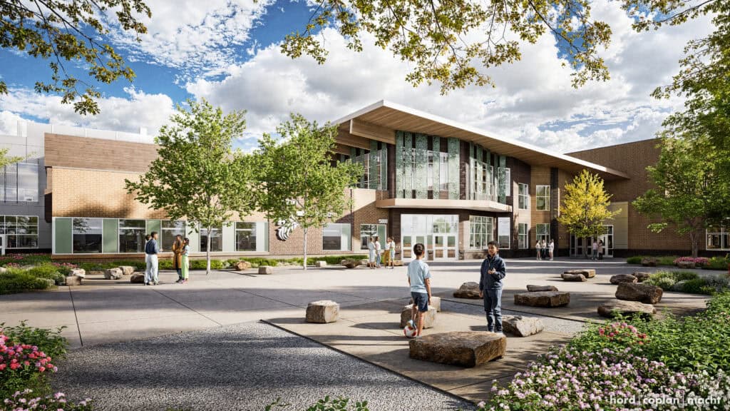 Laredo Middle School rendering of front entry