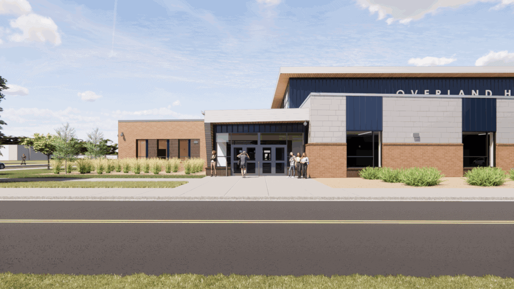 OHS new pool natatorium exterior view of main entry